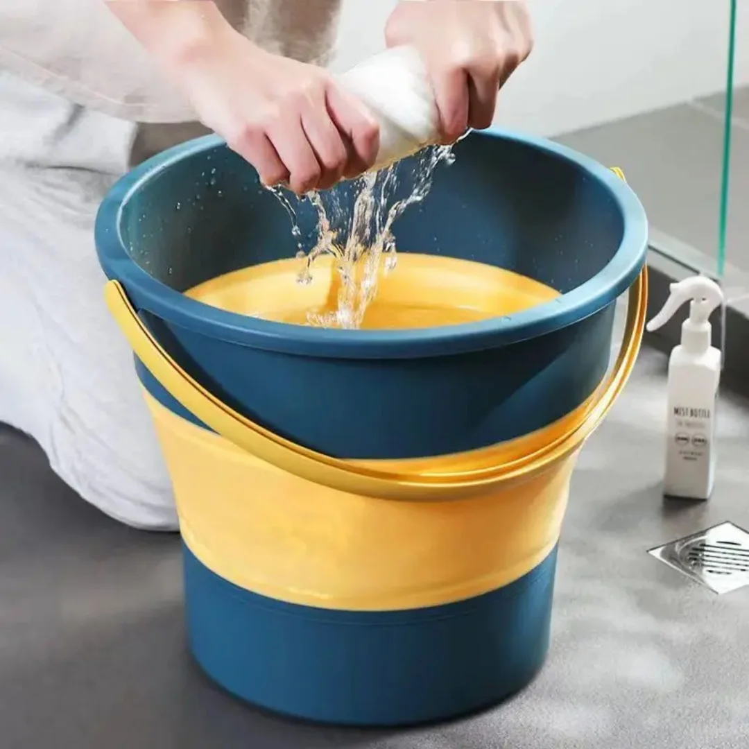 Multifunctional Collapsible Bucket for Fishing, Camping, Beach & Home Cleaning Durable Rubber, Space-Saving 1pc folding bucket