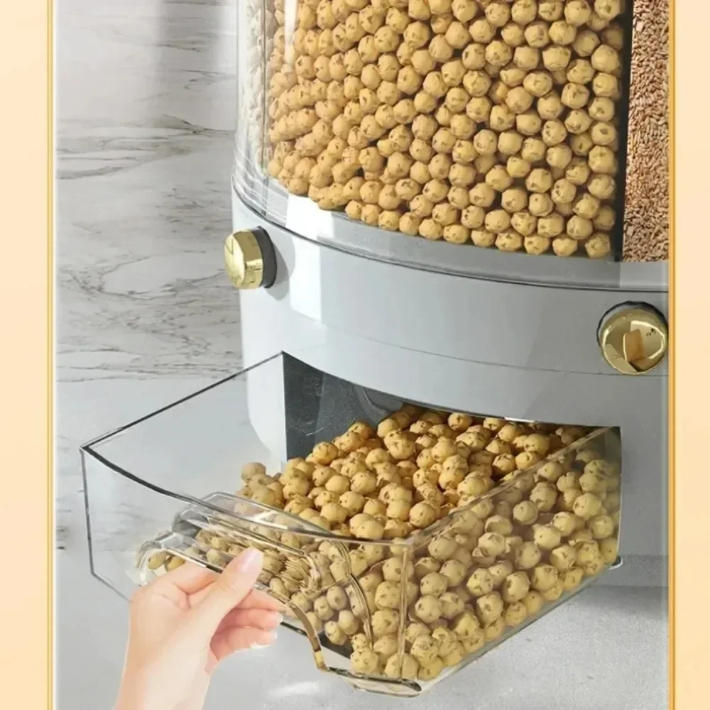 Kitchen Storage Box 360 Degree Rotating Rice Dispenser Sealed Dry Cereal Grain Bucket Dispenser Moisture-proof Food Container kitchen storage box rice storage box food storage container food storage box storage box