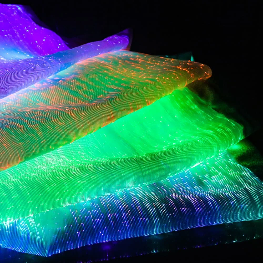 LED bag luminous - light up from optical fibers with control via