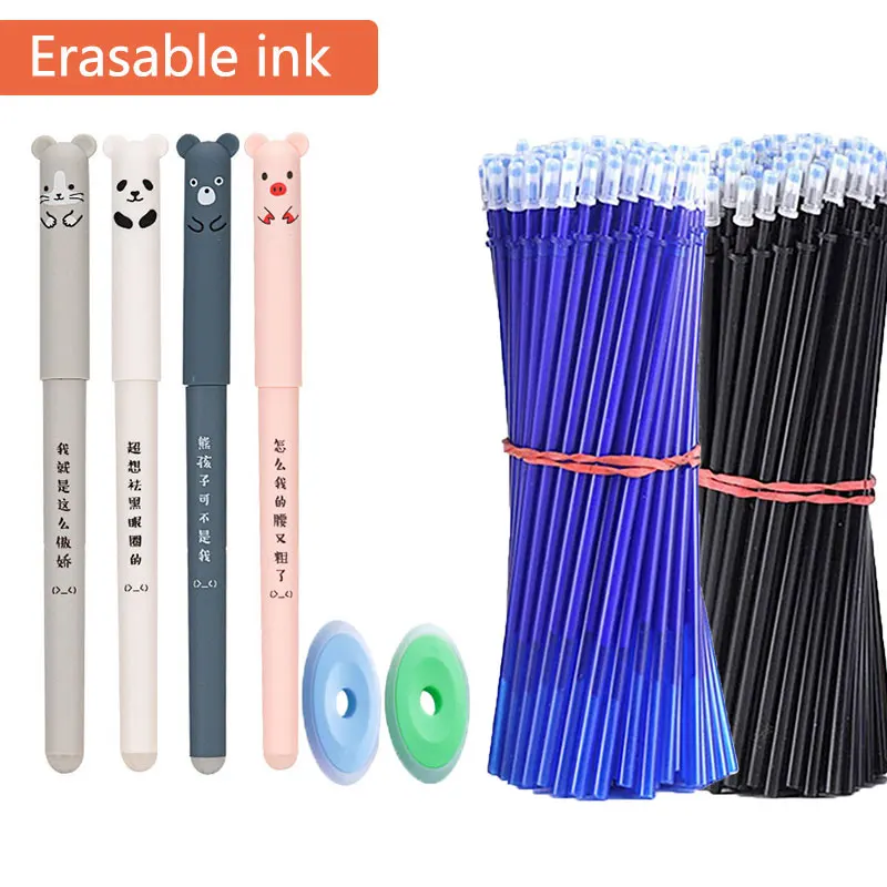 26 PCS Kawaii Erasable gel pens 0.38 mm Stationery Blue Black