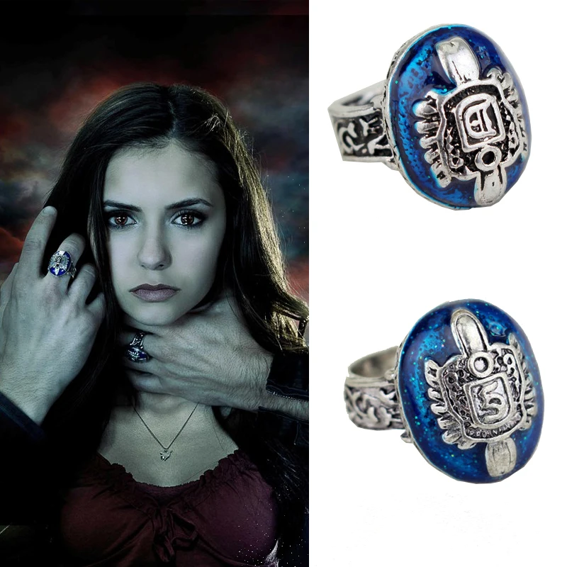 The Vampire Diaries Ring Anillos Salvatore Damomo Reborn Daylight Ring Aneis Ryan Family Crest Vintage Ring Dropshipping