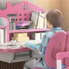2Pcs/Set Girls/Boys Adjustable Student Writing Desk Chair Children's Study Desk Student Desk Child Home Writing Table Chair Set 4