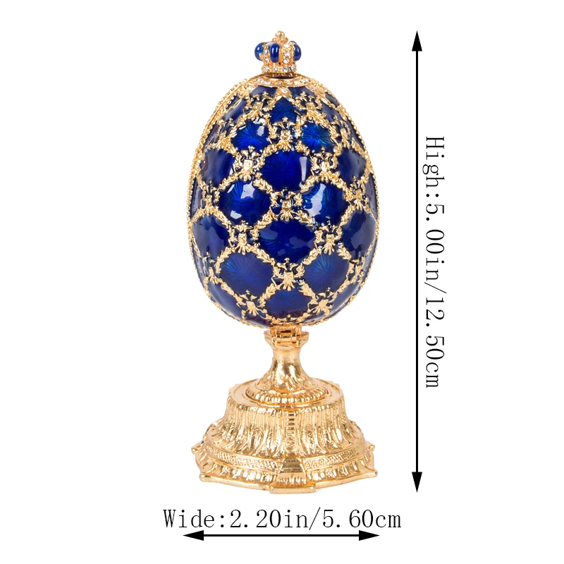 QIFU Russia Red Blue Green Faberge Egg and Miniature Castle in Crafts for Home Decor Gift 2