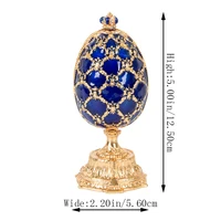 QIFU Russia Red Blue Green Faberge Egg and Miniature Castle in Crafts for Home Decor Gift 2