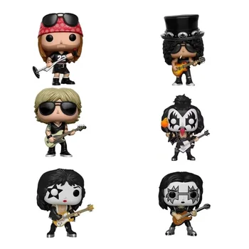 MINISO POP Vintage Heavy Metal Kiss Band Rock Poster Music Team pops Decoration Ornaments Action Figure Collection Model Toys