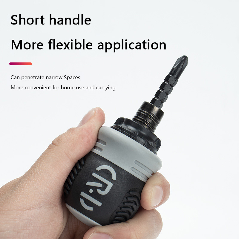 New Ratchet Screwdriver Set Short Shaped Radish Head High Hardness Labor-saving Multi-functional Dual-purpose Easy To Carry