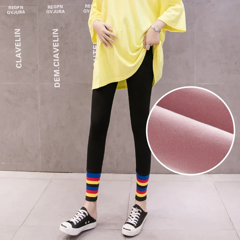 New Autumn and Winter Plus Velvet Pregnant Leggings Silver Fox Pregnancy Clothes Ropa Muje Maternity Clothings Pants