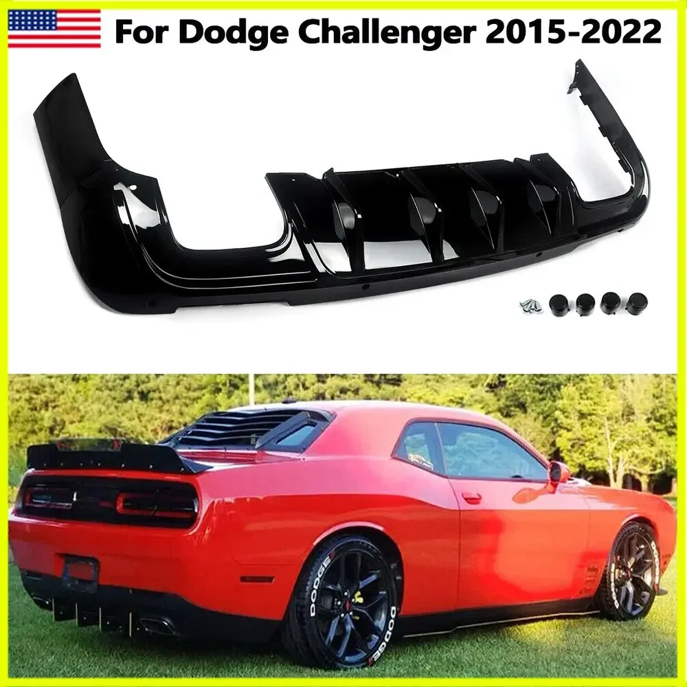 

Для Dodge Challenger SRT Hellcat 2015-2022 задний диффузор бампер губы акульи плавники
