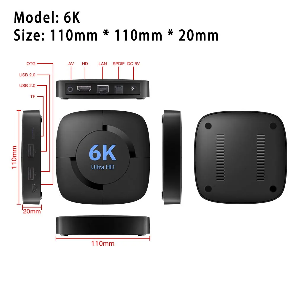 Top Box H616 스마트 TV 박스, IPTV 안드로이드 10.0 TV 박스, 음성 어시스턴트, 6K 3D 와이파이, 2.4G, 5.8G, 4GB RAM, 32G, 64G ROM, 미디어 플레이어, 고속