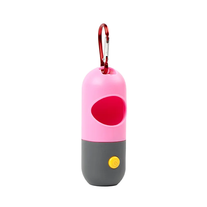 Portable Dog Poop Bag Dispenser Waste Bag Holder with LED Light Outdoor Dogs Trash Dispenser Garbage Hanging Storag Box dog poop bag dispenser