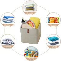 Cube Folding Storage Box With Handle Fabric Storage For Toys Clothes Storage Bins Home Closet Office Nursery Organizer 2