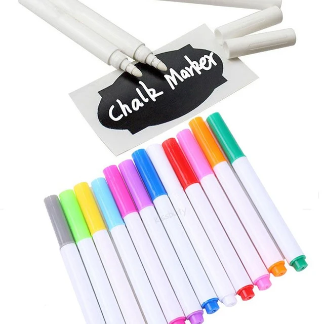 Stylos marqueurs à craie liquide 12 pièces, surligneurs de couleurs  effaçables, tableau d'écriture LED en verre, stylo néon, tableau noir,  Windows - AliExpress