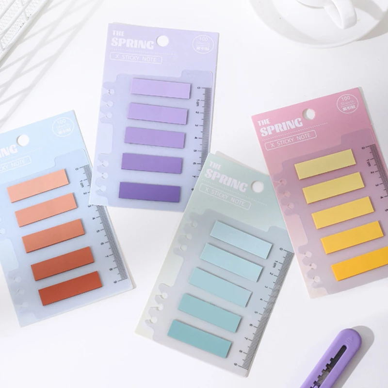 

100PCS Multicolor Sticky Writable Repositionable Index Tabs Flags for Pages Book Markers Reading Notes Office School Supplies