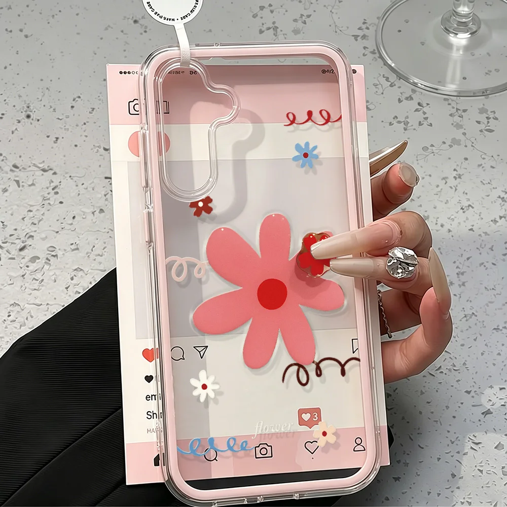 Elegant Floral Dual-Function Clear Phone Case