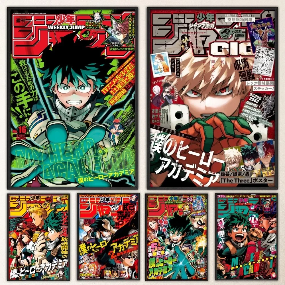 My Hero Academia Poster Wall Sticker for Living Room Bar Vintage Decorative Painting Anime Stickers Anime Poster Vintage Posters Poster Prints