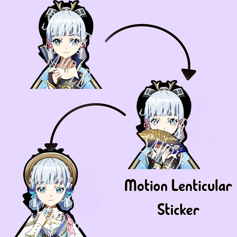 Genshin Impact Kamisato Ayaka Motion Stickers Peeker Sticker Waterproof Decals for Car,Laptop,Suitcase,Refrigerator,Etc. Gift