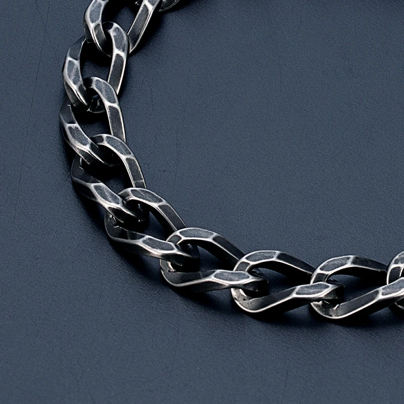 Hip Hop Cuban Chain Vintage Bracelet For Men 9mm Six sided Grinding Stainless Steel Bangle Trend Male Fashion Hand Jewelry Gifts 4