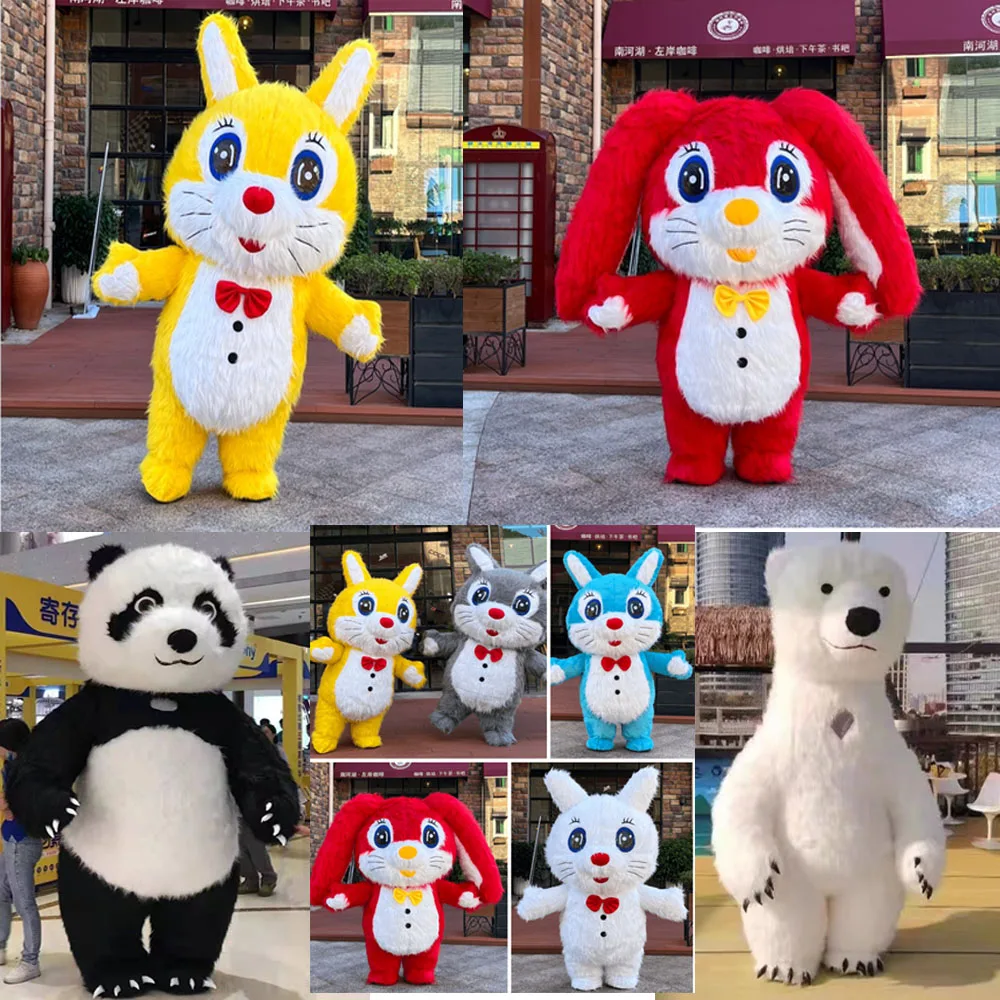 

Panda Inflatable Costume Street Funny Polar Bear Mascot Costume Party Role Play Plush Doll Inflatable Walking Cartoon Mascot