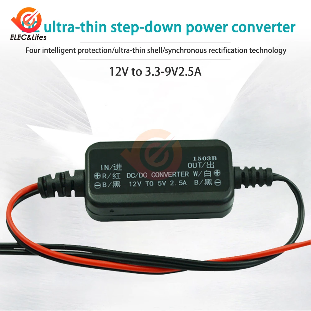 Waterproof 12V to 5V/9V DC Step Down Converter with Auto Protection and LED Current Stabilizer