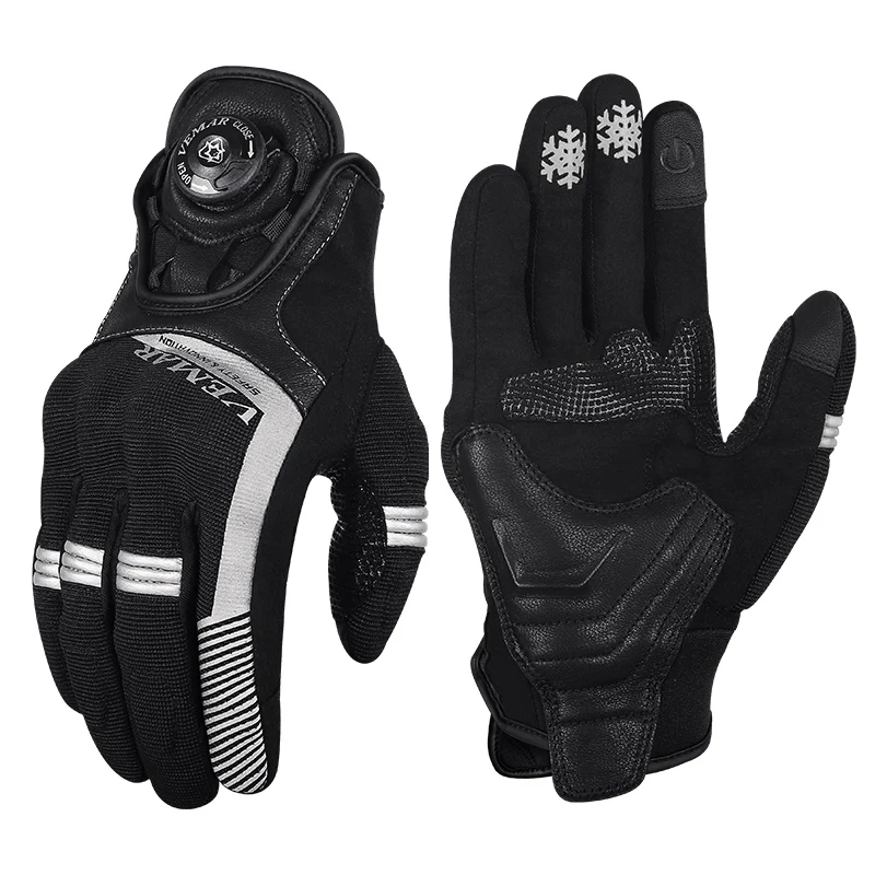 

VEMAR VE-308 Gloves Motorcycle Riding Luva Motociclista Touch Screen Rotating Button Adjustment Moto Racing Breathable Gloves