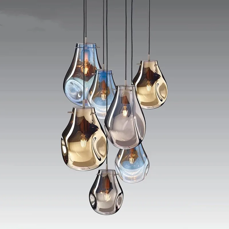 

Nordic Simple Personality Pendant lamp 220V LED E27 Single head Glass Pendant lights Bedroom Bedside Restaurant Bar Hanging lamp