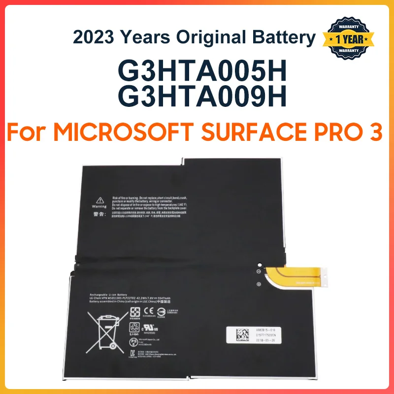 

G3HTA005H MS011301-PLP22T02 Laptop Battery For MICROSOFT SURFACE PRO 3 1631 1577-9700 with tools