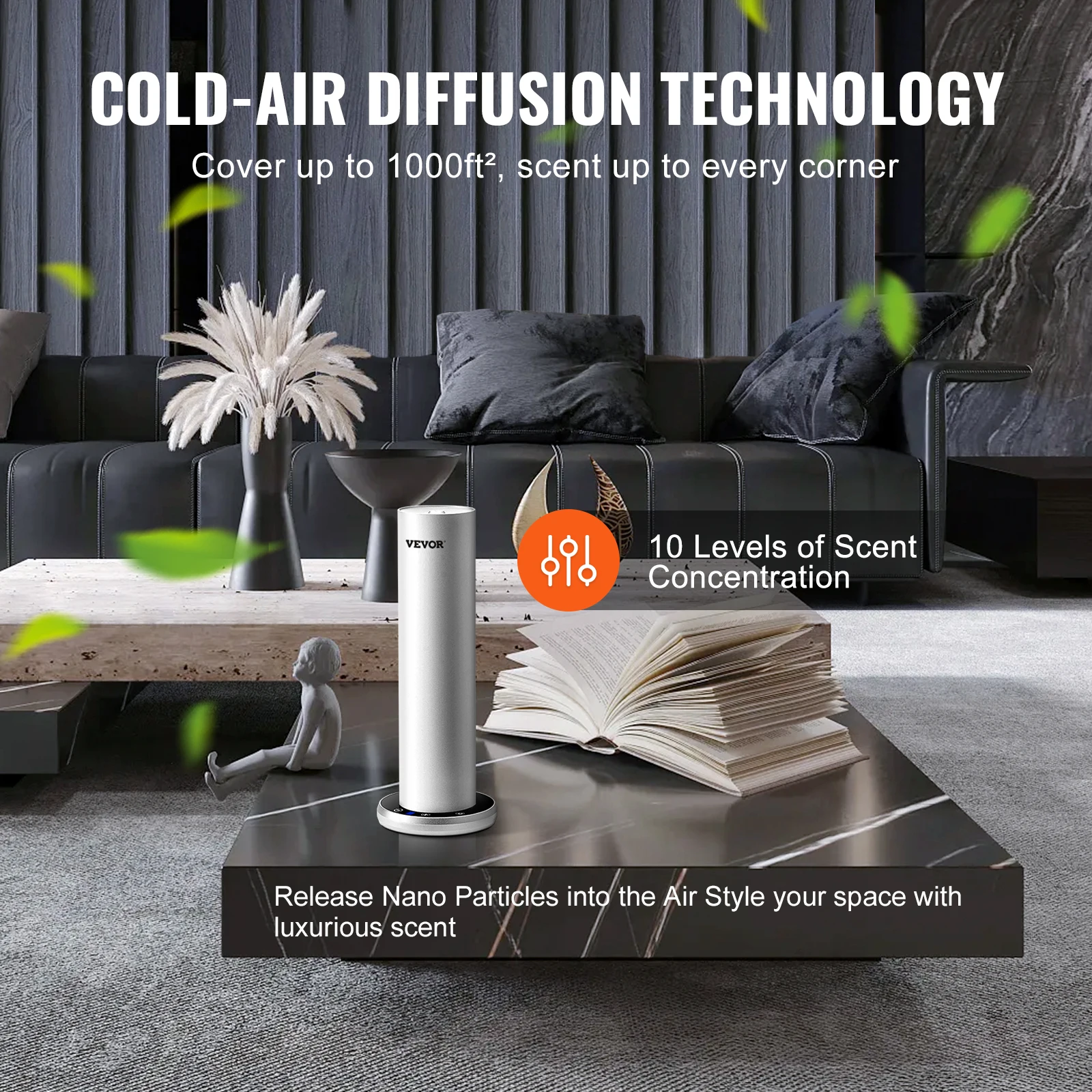 VEVOR Scent Air Machine Bluetooth Smart Cold Air Diffuser Waterless Essential Oil Scent Air Diffuser Floor Aromatherapy Machine 3
