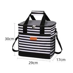 Spacious Insulated Lunch Bag for Work and Outdoor Adventures (Bag Striped)