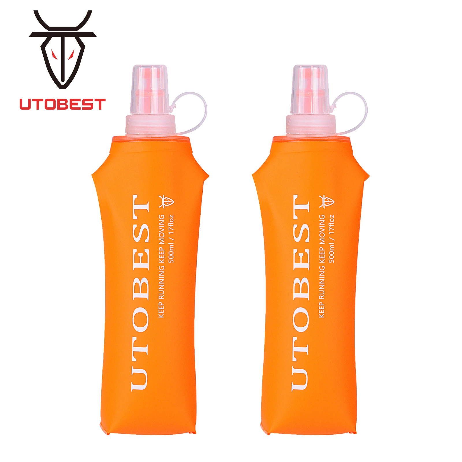 Portable Water Bottle UTOBEST UTR203 250ml 500ml Soft Flask Folding Collapsible TPU for Running Hydration Pack Vest