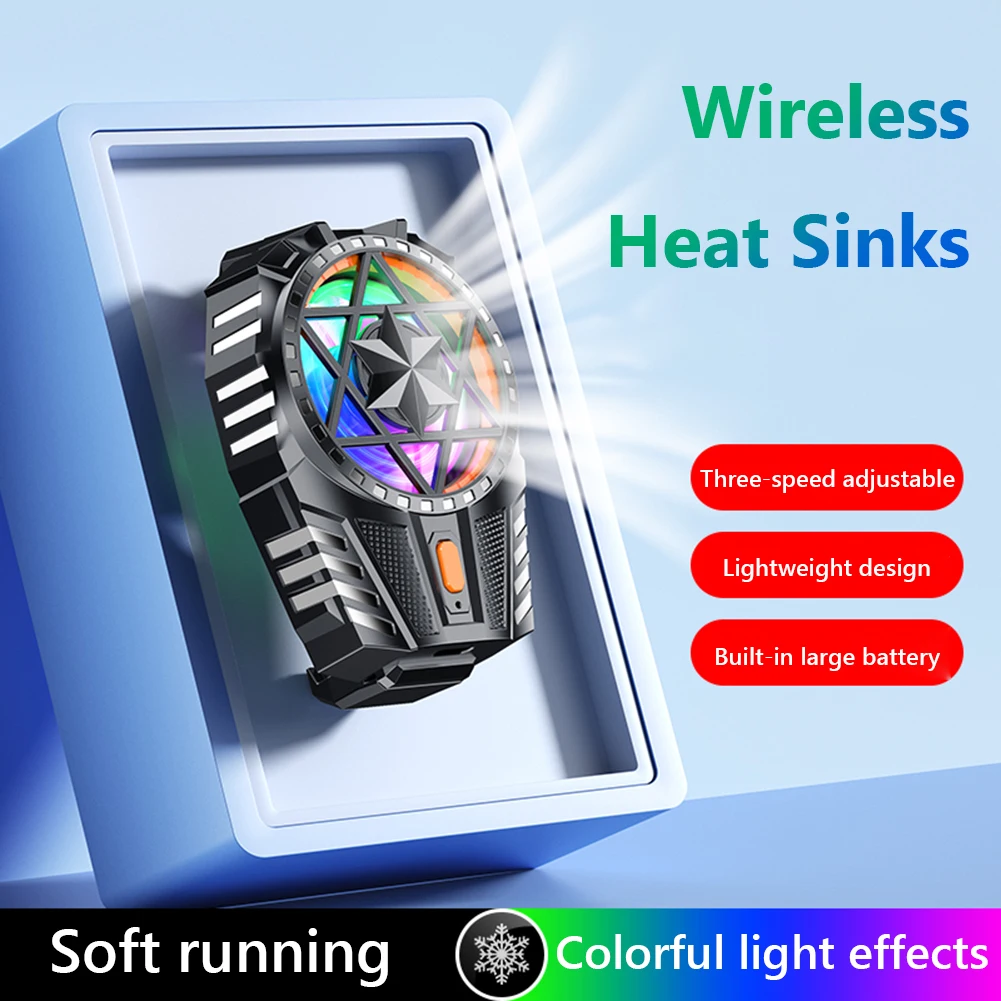 Rechargeable Snap-On Cooling Fan with Adjustable 3-Speed Back-Clip for Mobile Gaming and Outdoor Vlogging