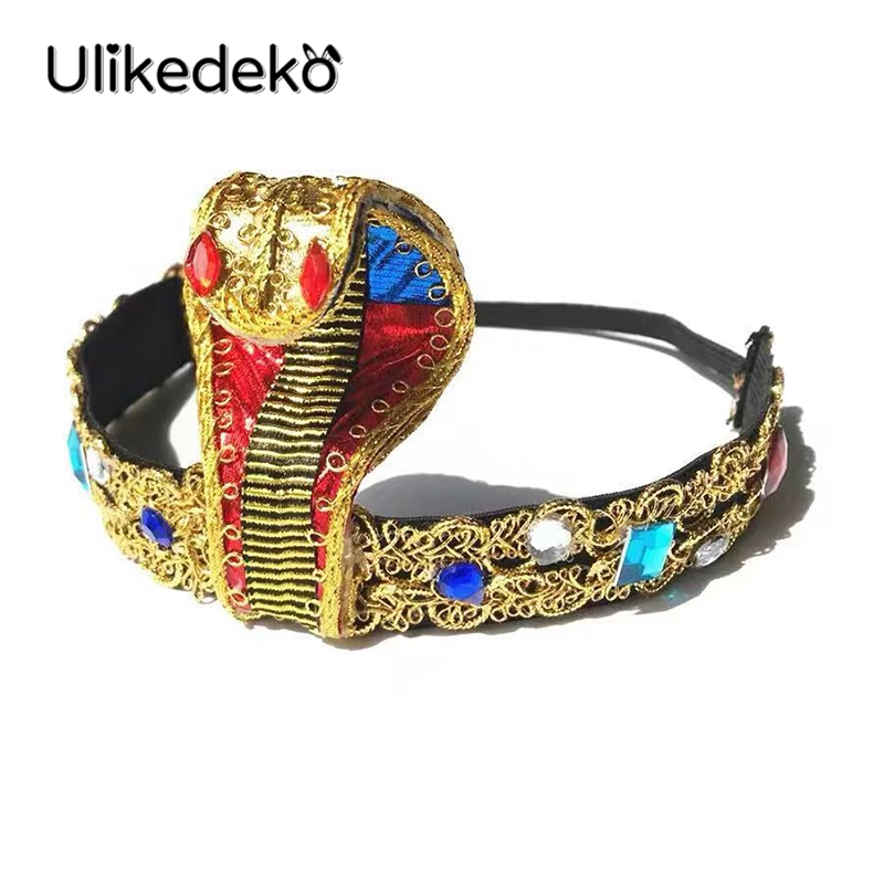Snake Shaped Headpiece Cleopatra Headdress Egypt Queen Hair Accessories Sexy Belly Dance Headband Halloween Cosplay Party Props