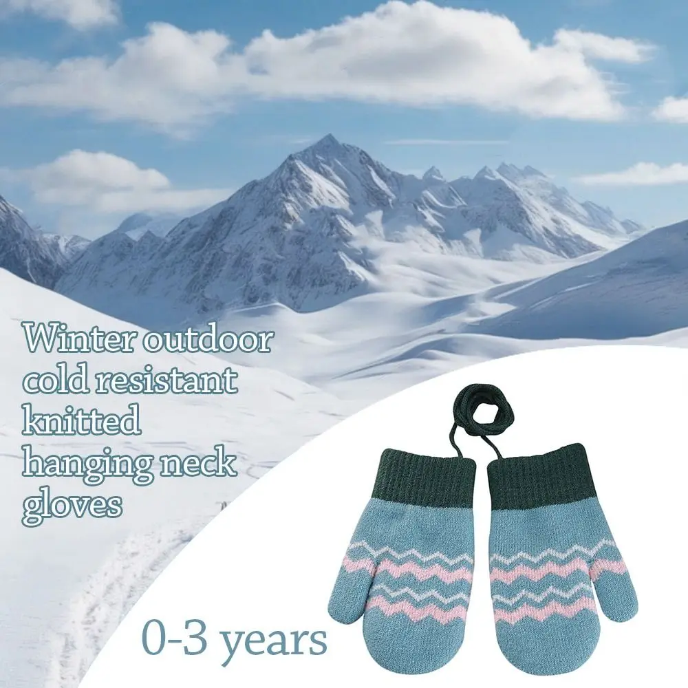 Acrylic Fiber Kids Winter Gloves Warm Thick Cute
