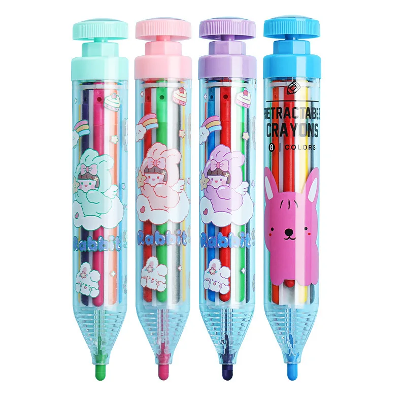 8 In 1 Multicolor Crayons Oil Pastel Painting Drawing Graffiti Art Crayons Washable color Pencil for Kids Graffiti Painting Tool oil pastels colored crayons