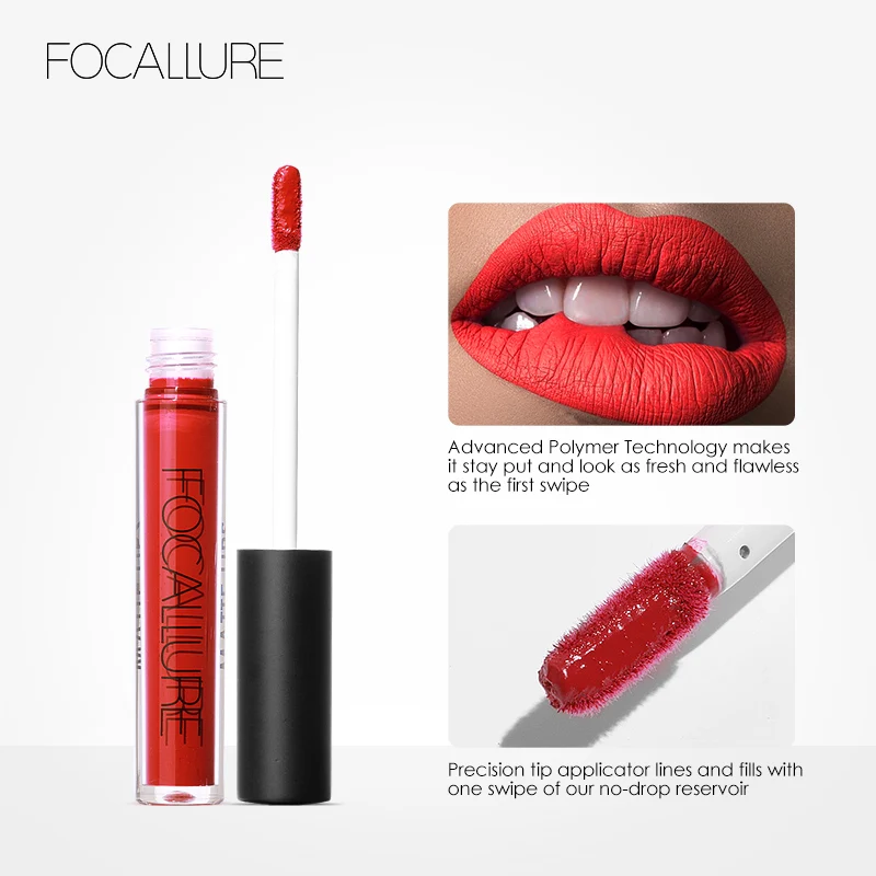 FOCALLURE 35 Colors Matte Liquid Lipstick Waterproof Long-lasting Lightweight Lip Gloss Lips Glaze Lips Tint Makeup Cosmetics 5