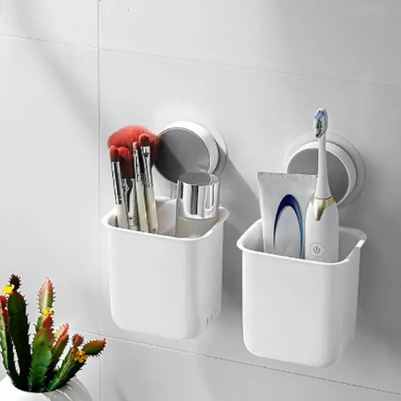 New Wall-Mounted Toothbrush Holder Punch-Free Razor Holder Storage Shelf Portable Toothbrush Organizer Bathroom Accessories