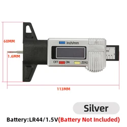 Precision Digital Tire Tread Depth Gauge and Measuring Tool (Depth Meter Silver)