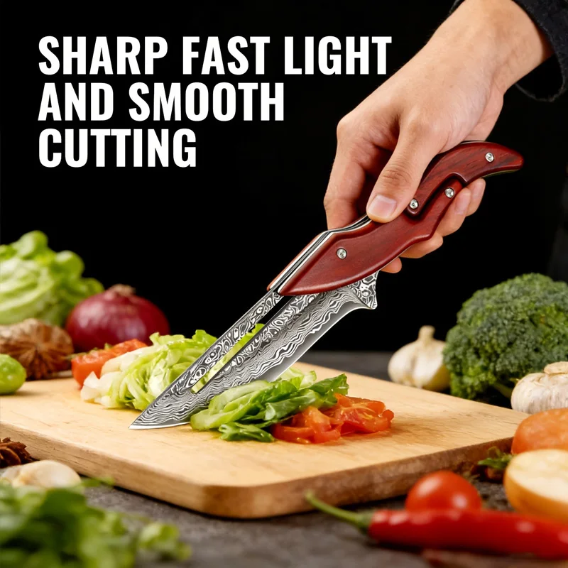 Sharp kitchen knives kitchen cutting tools beautifully designed easy to use equipped with a leather storage bag small in size - 2