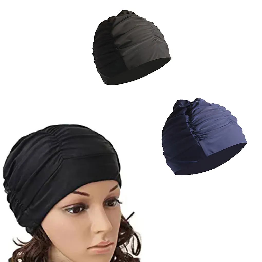 

Wide Application Swim Pool Hat Comfortable And Fashionable Elastic Nylon Elastic Swimming Cap navy blue