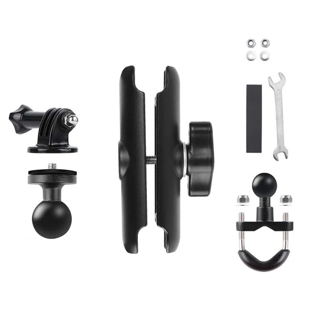 액션 카메라 클램프 거치대, 1/4 스레드, 360 ° 오토바이 자전거 핸들바 마운트 브래킷, GoPro Hero8 7 6/5 용
