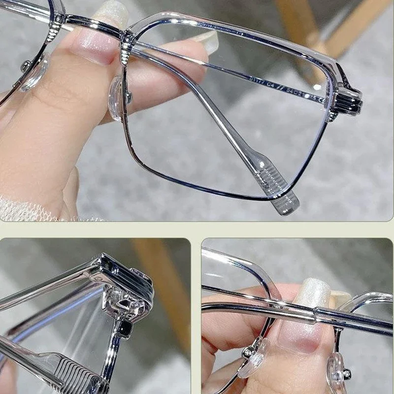 2024 Stylish Half Frame Myopia Glasses Metal Trend Fashion Anti-blue Light Near Sight Eyewear Women Short-sighted Eyeglasses 5