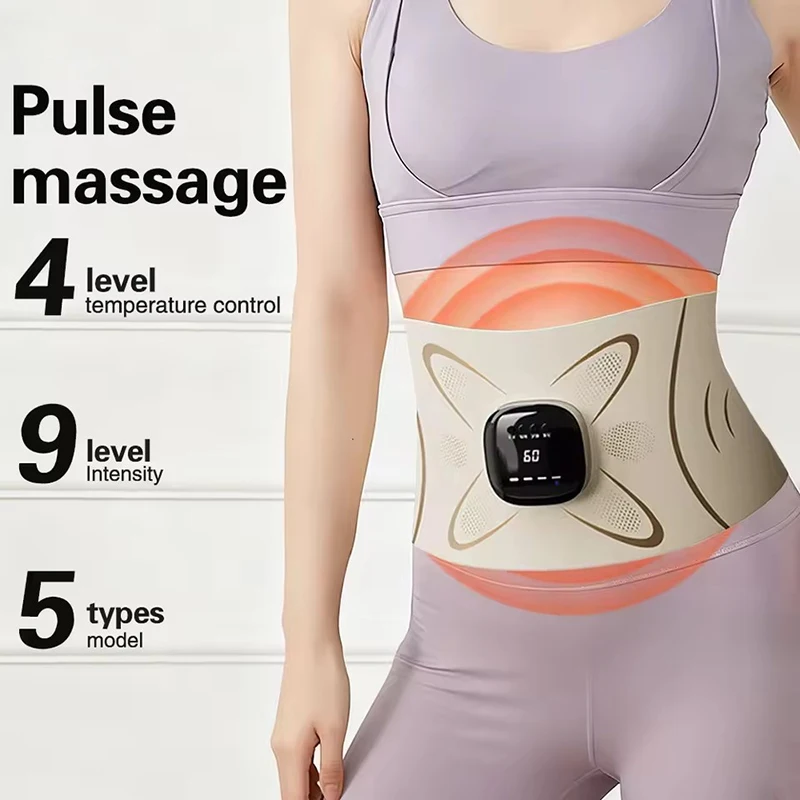 New Electric Abdominal Massager with 4 Temperature Settings and Pulse Massage Function for Fat Burning and Weight Loss Vibrator