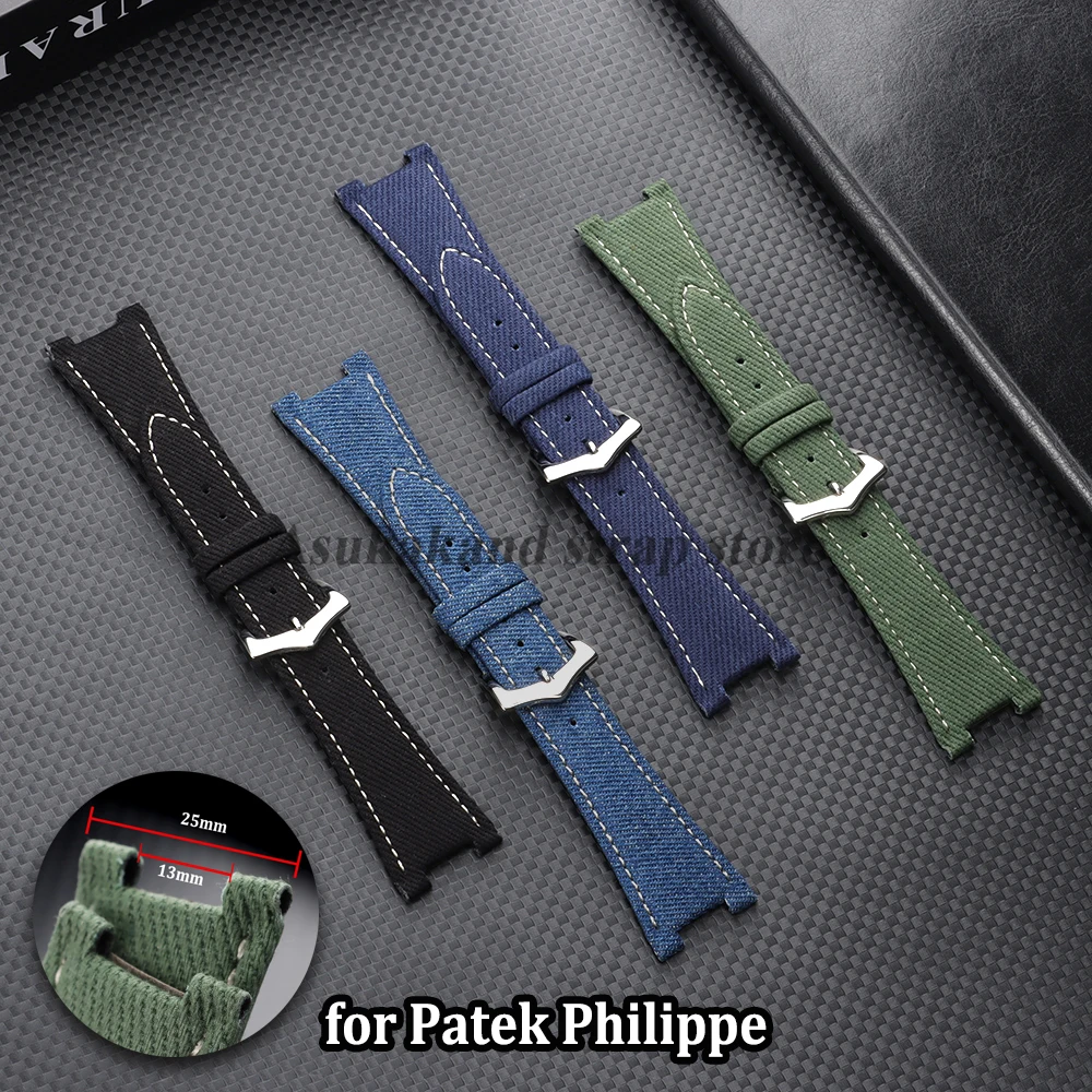 Elegant Nylon Leather Watch Strap with Concave Interface - Unisex Bracelet