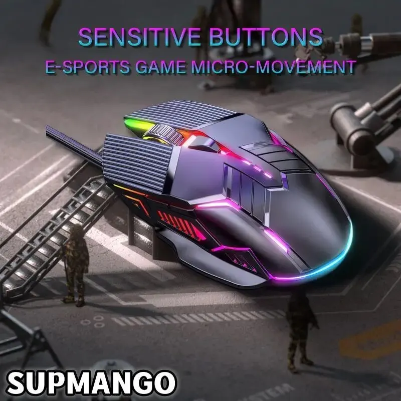 Wired Gaming Mouse RGB LED Backlit Ergonomic For Laptop PC