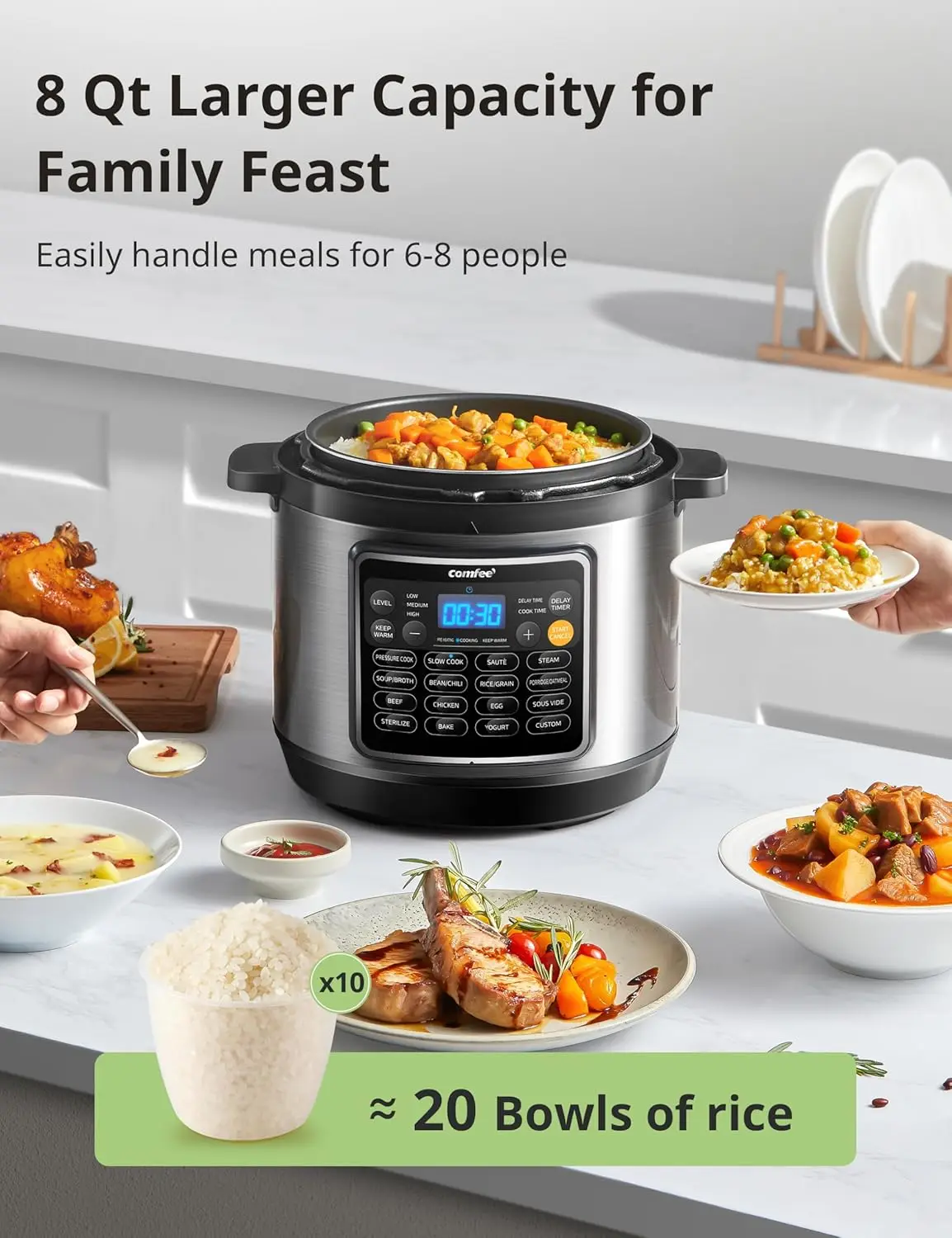 16 in 1 Electric Pressure Cooker Instant Multi Cooker de Presion Non-Stick Pot Yogurt Maker Rice Slow 3
