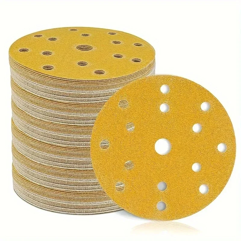 Sanding Discs 6 Inch 15 Holes Hook and Loop Sanding Disc 150MM Sandpaper Wet Dry 60-400 Grits Aluminum Oxide Car Wood Auto Polishing