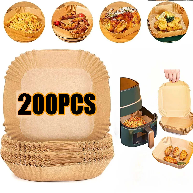Disposable Air Fryer Paper Non-Stick Kitchen Baking Airfryer Mat Oilproof Micro-wave Barbecue Pad Baking Paper Liner Accessories Disposable Air Fryer Paper Non-Stick Kitchen Baking Airfryer Mat Oilproof Micro-wave Barbecue Pad Baking Paper Liner Accessories