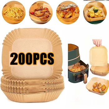 Disposable Air Fryer Paper Non-Stick Kitchen Baking Airfryer Mat Oilproof Micro-wave Barbecue Pad Baking Paper Liner Accessories