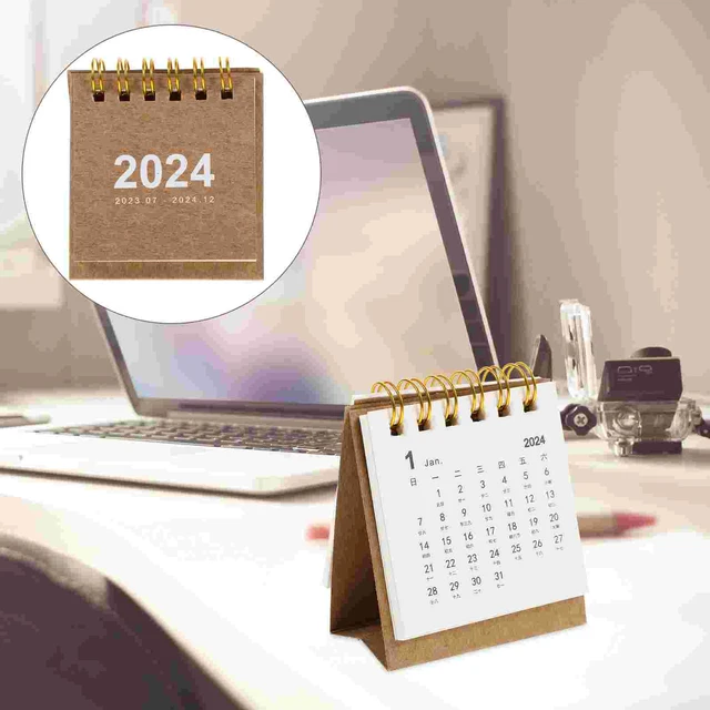 Calendrier de bureau portable, accessoire de bureau, 2024