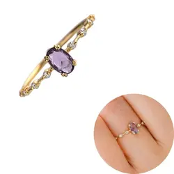 24K Gold Plated Crystal Turquoise Ring - Luxurious Engagement & Anniversary Gift - 8 (22)