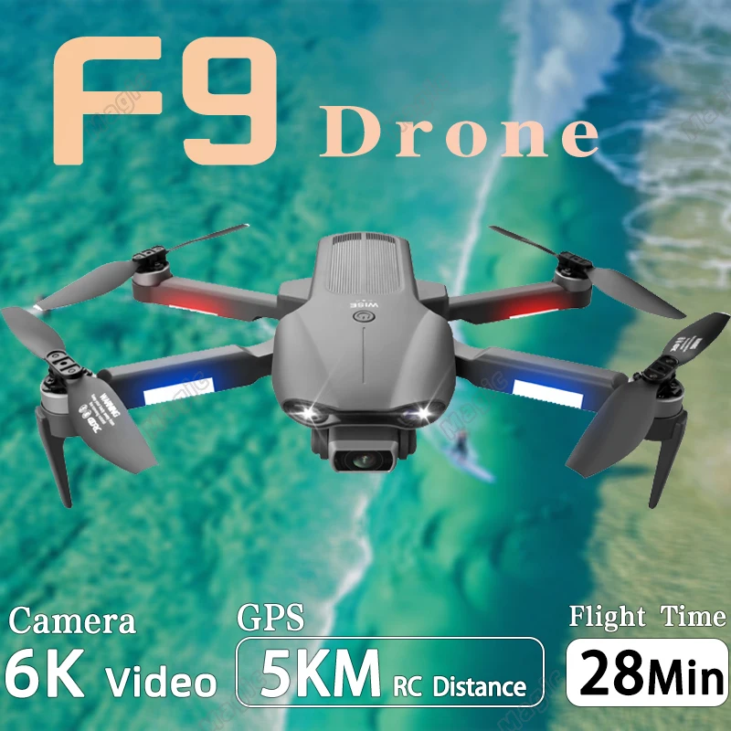 F9 GPS 드론 8K 전문 HD 듀얼 카메라, 5G 와이파이 사진, 브러시리스 장애물 접이식 쿼드콥터, RC 거리 2km, 드론 장난감
